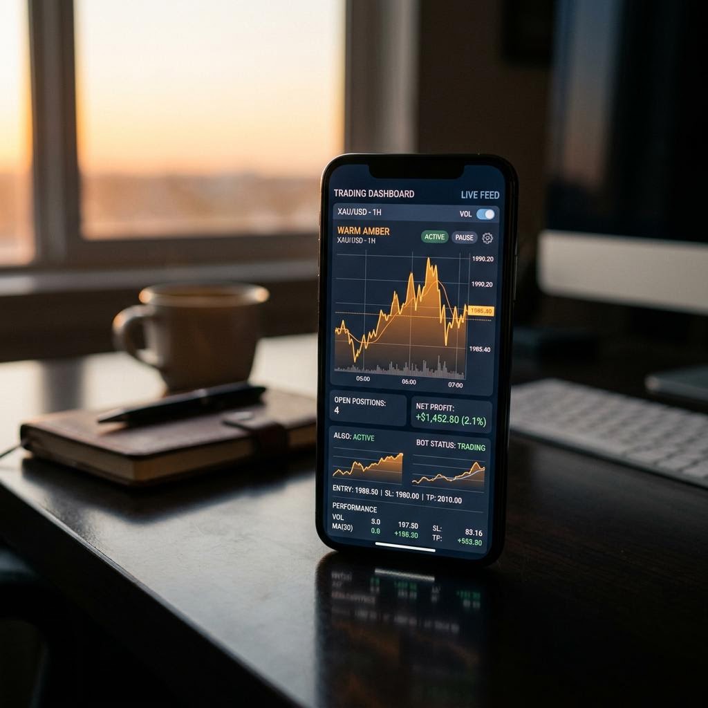 Dashboard operativa Mercato AI visualizzata su smartphone
